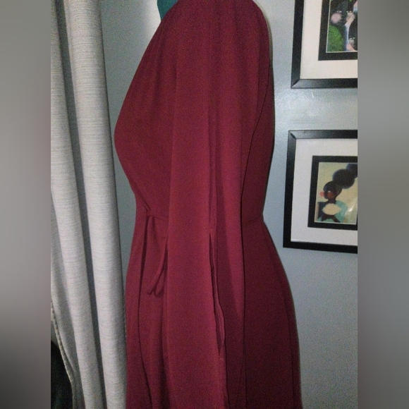 Monteau Wrap Dress With Peek A Boo Slit Sleeves Sz L NWT - Picture 3 of 14